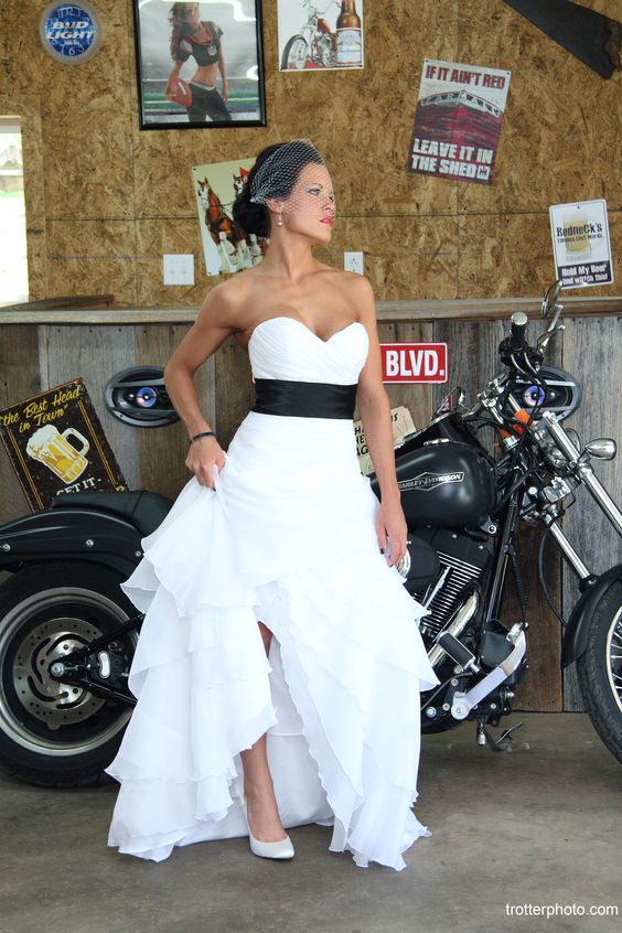 biker wedding dress